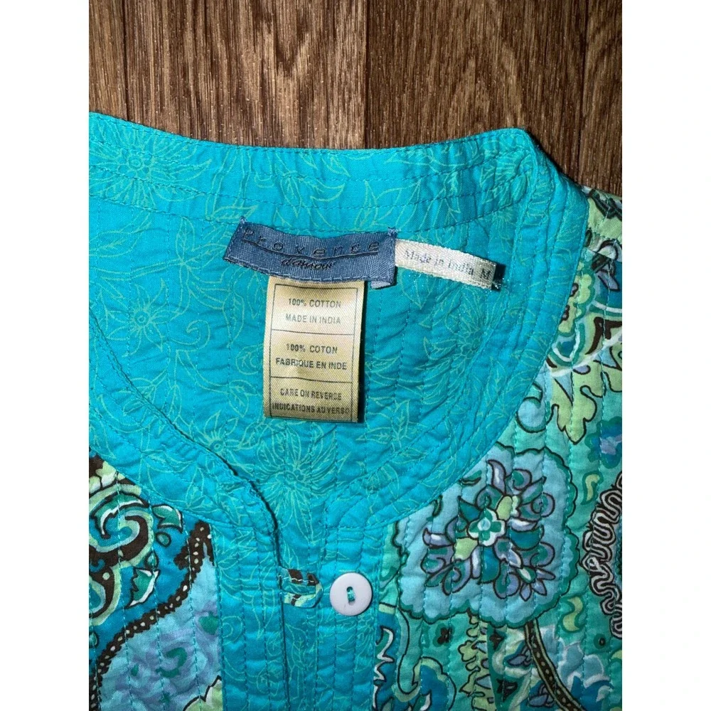Laurence & Co Quilted Paisley Print‎ Button Front Jacket Women's M